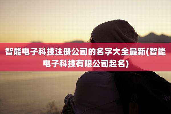 智能电子科技注册公司的名字大全最新(智能电子科技有限公司起名)