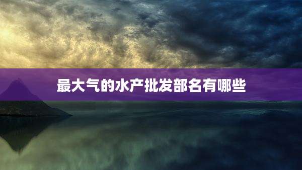 最大气的水产批发部名有哪些