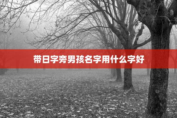 带日字旁男孩名字用什么字好