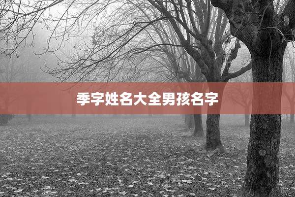 季字姓名大全男孩名字