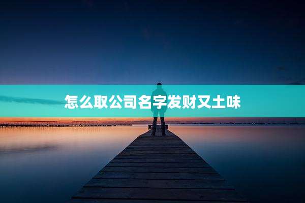 怎么取公司名字发财又土味