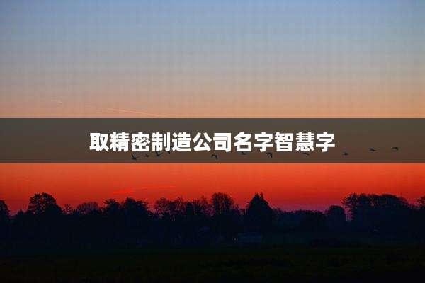 取精密制造公司名字智慧字