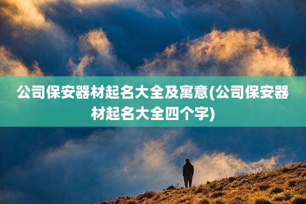 公司保安器材起名大全及寓意(公司保安器材起名大全四个字)