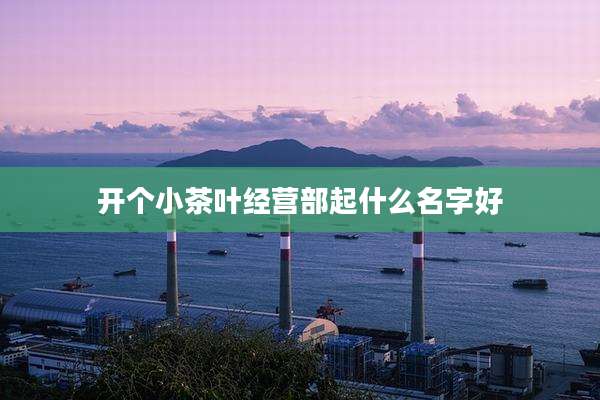 开个小茶叶经营部起什么名字好