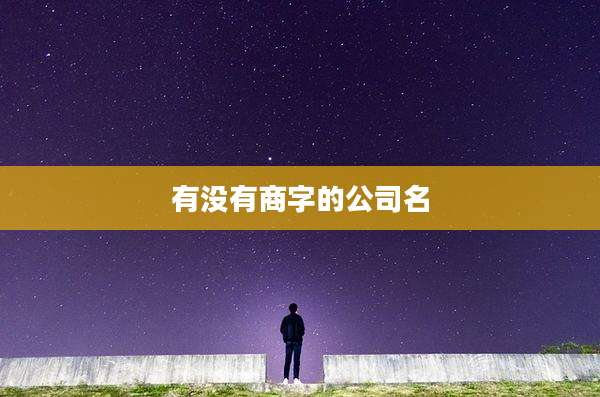 有没有商字的公司名