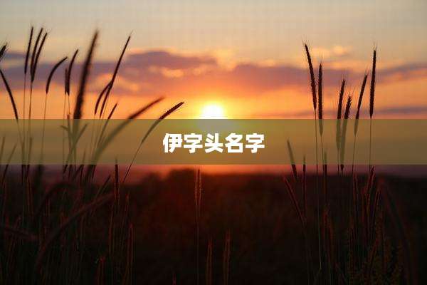 伊字头名字