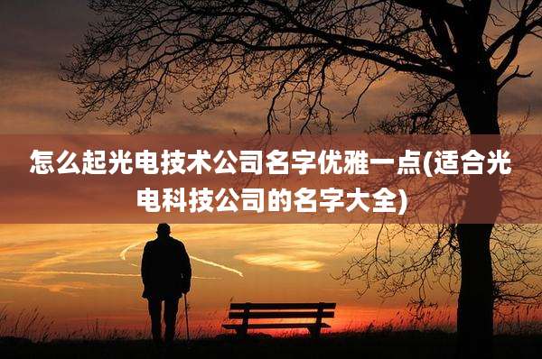 怎么起光电技术公司名字优雅一点(适合光电科技公司的名字大全)