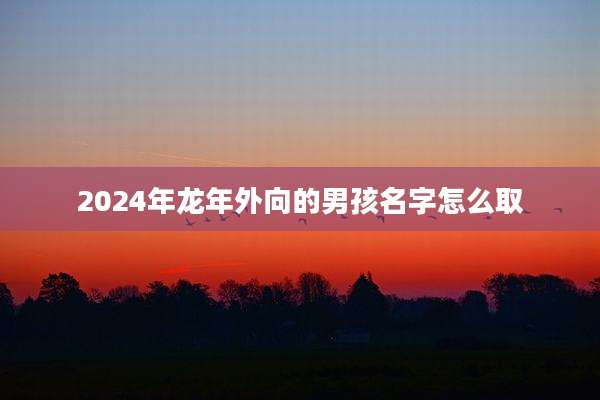 2024年龙年外向的男孩名字怎么取