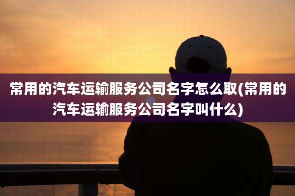 常用的汽车运输服务公司名字怎么取(常用的汽车运输服务公司名字叫什么)