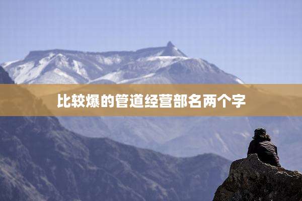 比较爆的管道经营部名两个字