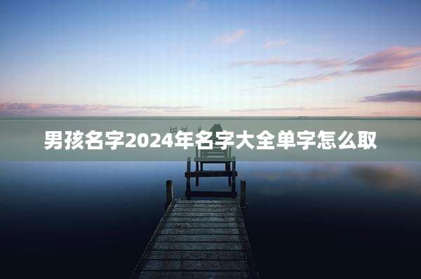 男孩名字2024年名字大全单字怎么取