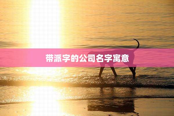 带派字的公司名字寓意