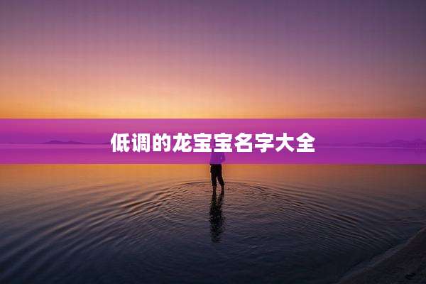 低调的龙宝宝名字大全