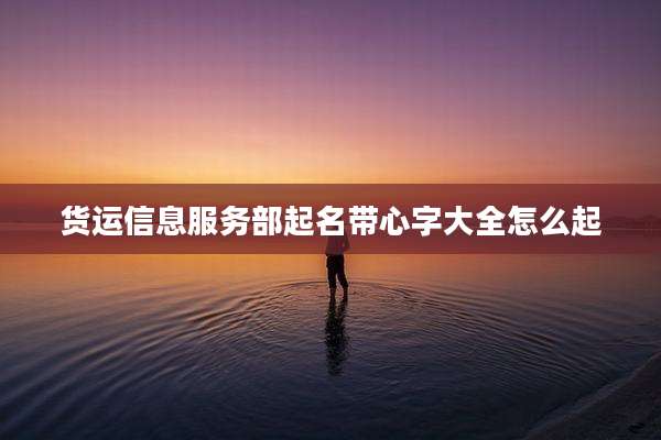 货运信息服务部起名带心字大全怎么起