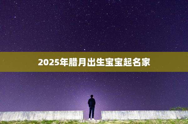 2025年腊月出生宝宝起名家