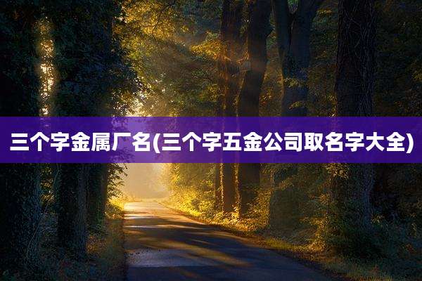 三个字金属厂名(三个字五金公司取名字大全)