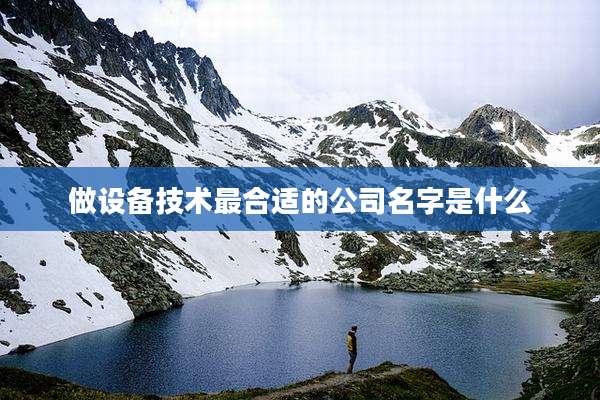做设备技术最合适的公司名字是什么