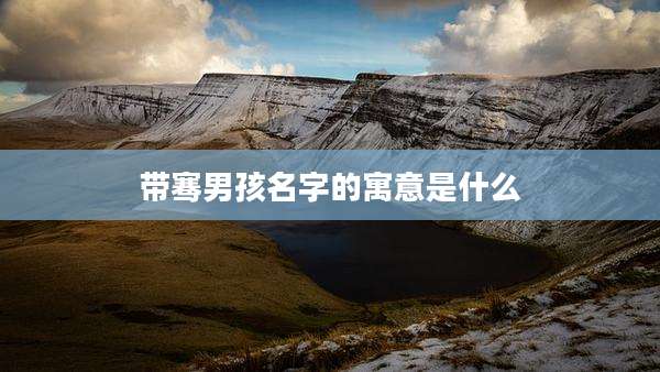 带骞男孩名字的寓意是什么