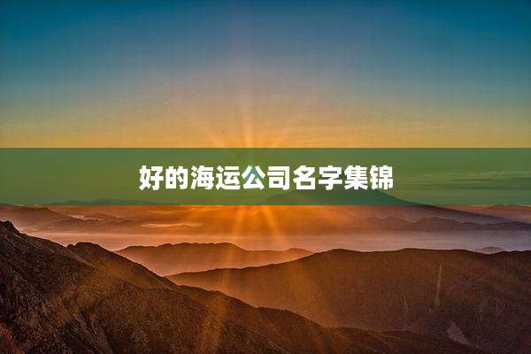 好的海运公司名字集锦