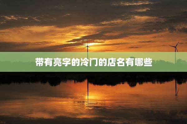 带有亮字的冷门的店名有哪些