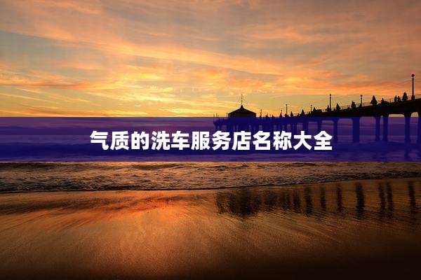 气质的洗车服务店名称大全