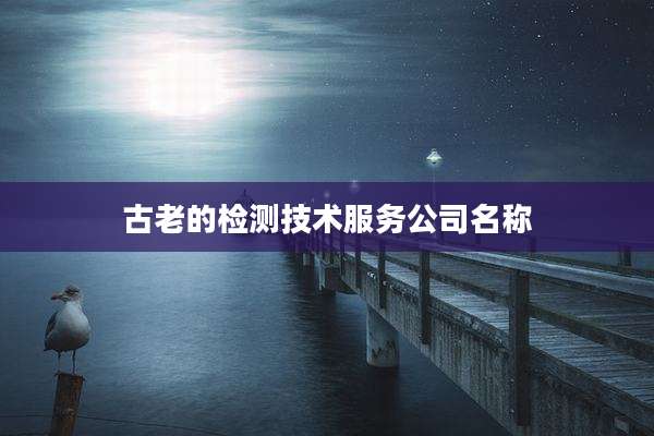 古老的检测技术服务公司名称