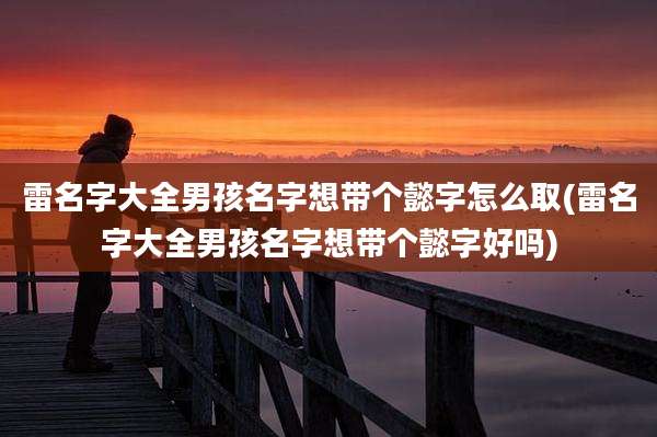 雷名字大全男孩名字想带个懿字怎么取(雷名字大全男孩名字想带个懿字好吗)