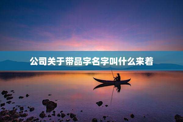 公司关于带品字名字叫什么来着