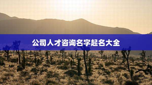公司人才咨询名字起名大全