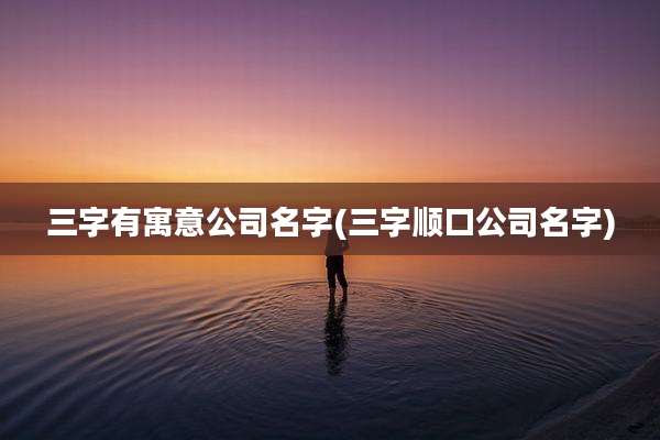 三字有寓意公司名字(三字顺口公司名字)