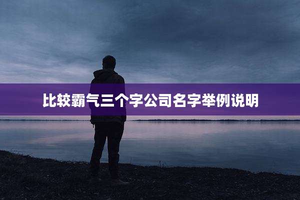 比较霸气三个字公司名字举例说明