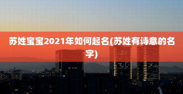 苏姓宝宝2021年如何起名(苏姓有诗意的名字)