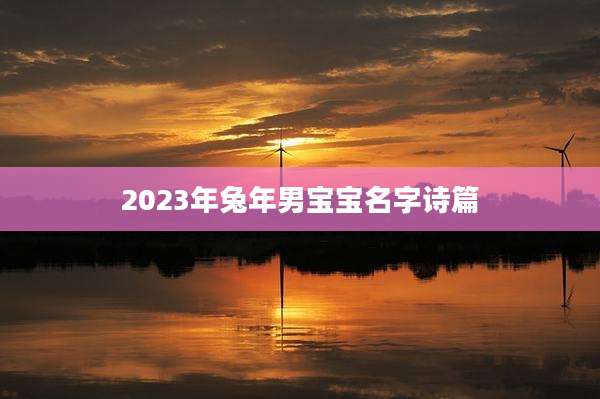 2023年兔年男宝宝名字诗篇