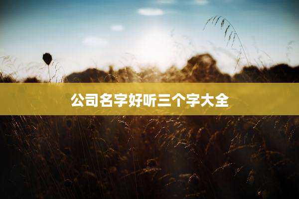 公司名字好听三个字大全