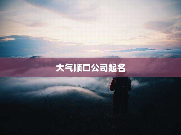 大气顺口公司起名