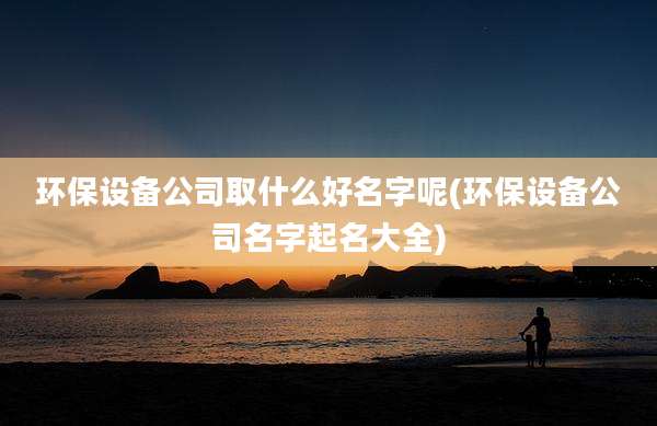 环保设备公司取什么好名字呢(环保设备公司名字起名大全)