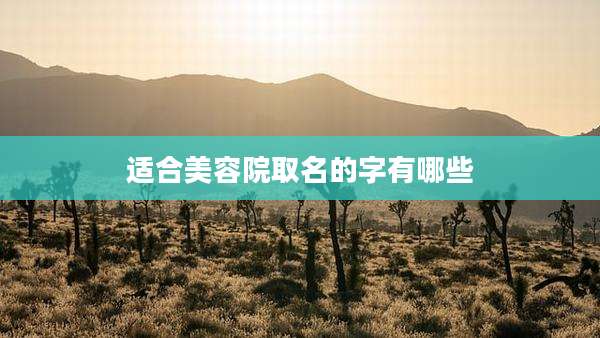 适合美容院取名的字有哪些