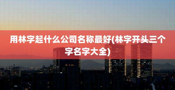 用林字起什么公司名称最好(林字开头三个字名字大全)