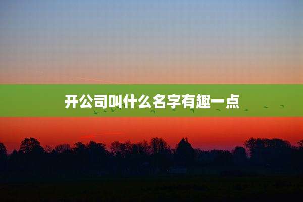开公司叫什么名字有趣一点