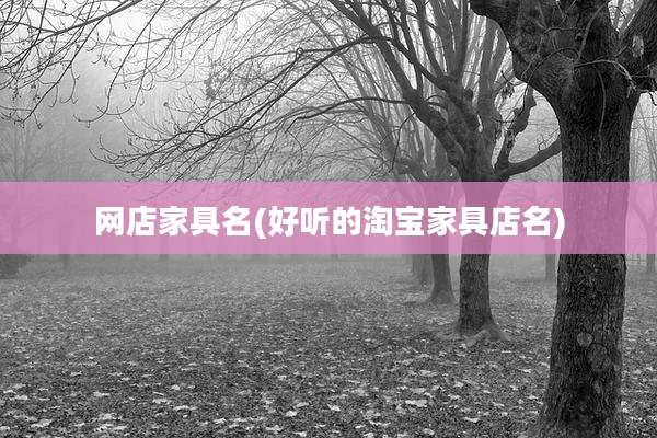 网店家具名(好听的淘宝家具店名)