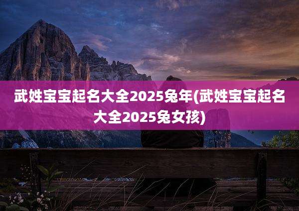武姓宝宝起名大全2025兔年(武姓宝宝起名大全2025兔女孩)