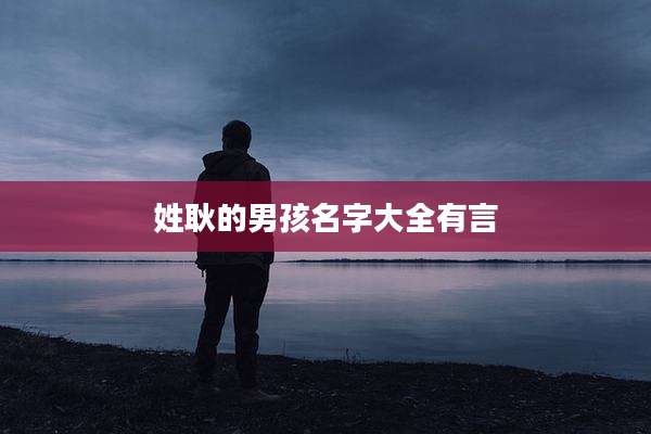 姓耿的男孩名字大全有言