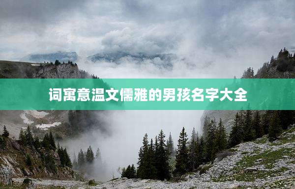 词寓意温文儒雅的男孩名字大全