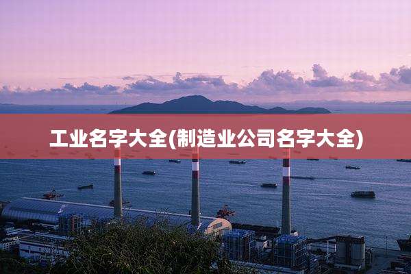 工业名字大全(制造业公司名字大全)