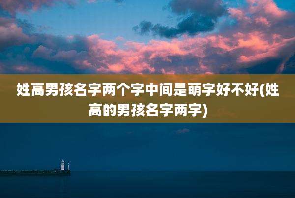 姓高男孩名字两个字中间是萌字好不好(姓高的男孩名字两字)