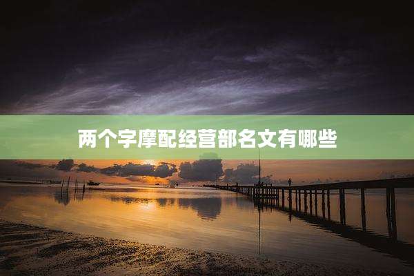 两个字摩配经营部名文有哪些