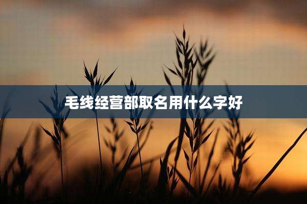 毛线经营部取名用什么字好