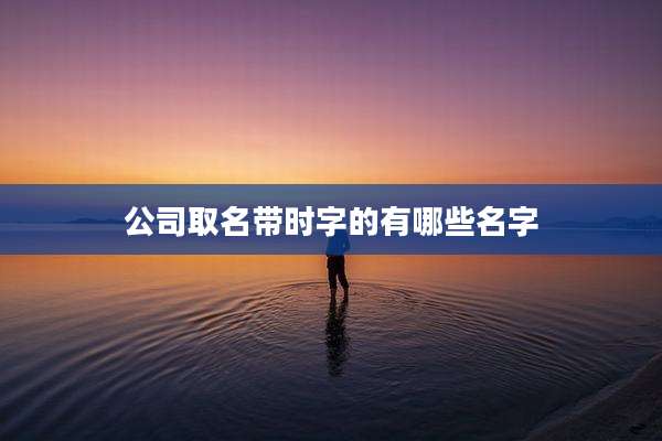 公司取名带时字的有哪些名字