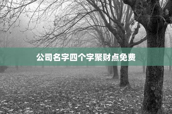 公司名字四个字聚财点免费