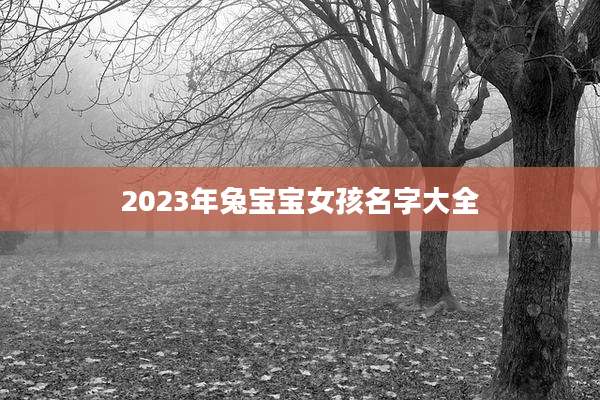 2023年兔宝宝女孩名字大全